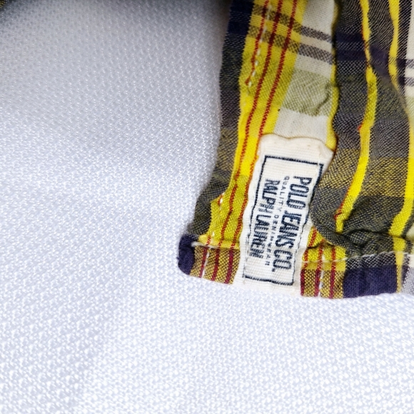 Vintage Blue Label Polo Jeans Company " The Mad For Plaid" Short sleeve shirt XL - Picture 7 of 8
